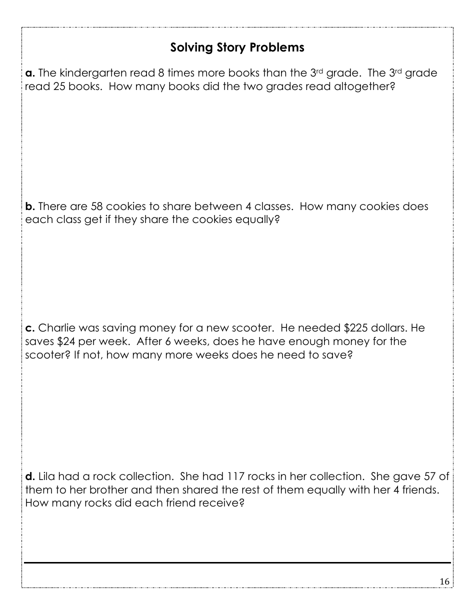 Rising Fifth Grade Math Summer Packet, Page 16