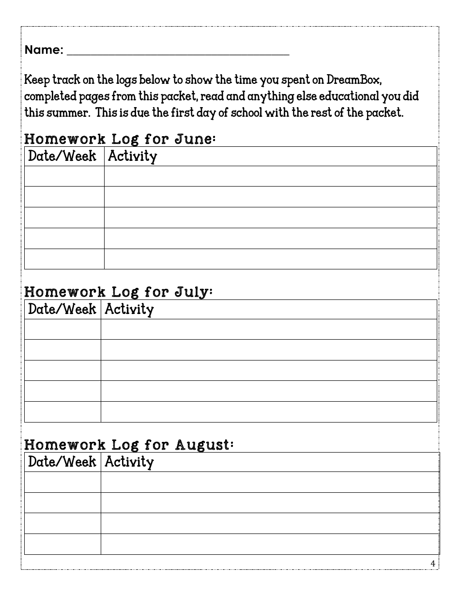 Rising Fifth Grade Math Summer Packet, Page 4