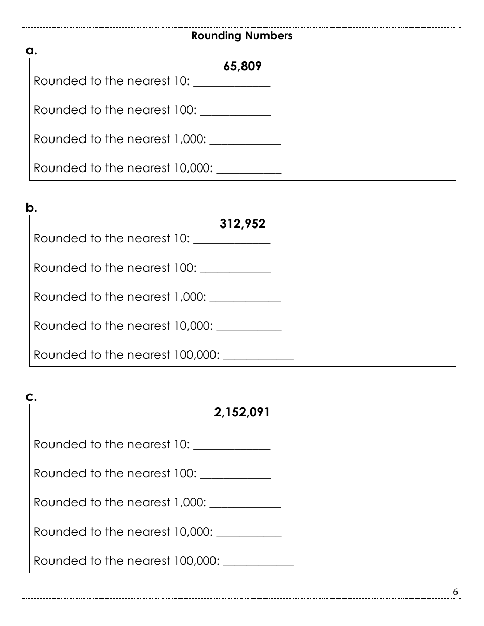 Rising Fifth Grade Math Summer Packet, Page 6