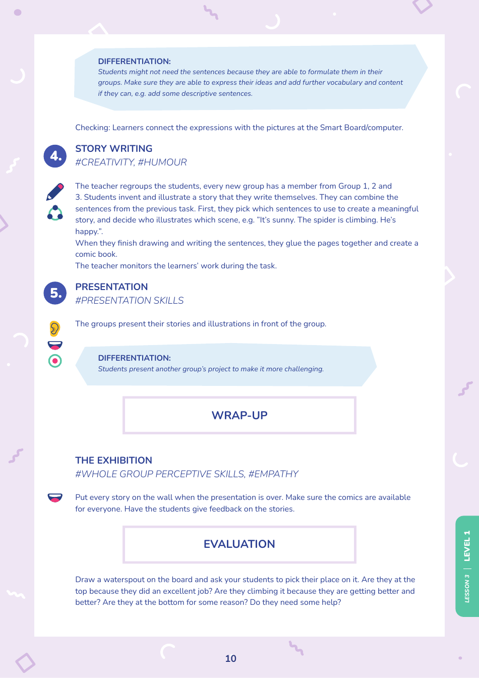 Nature, Time and Weather, Directions Lessons - Itsy Bitsy Spider, Page 10