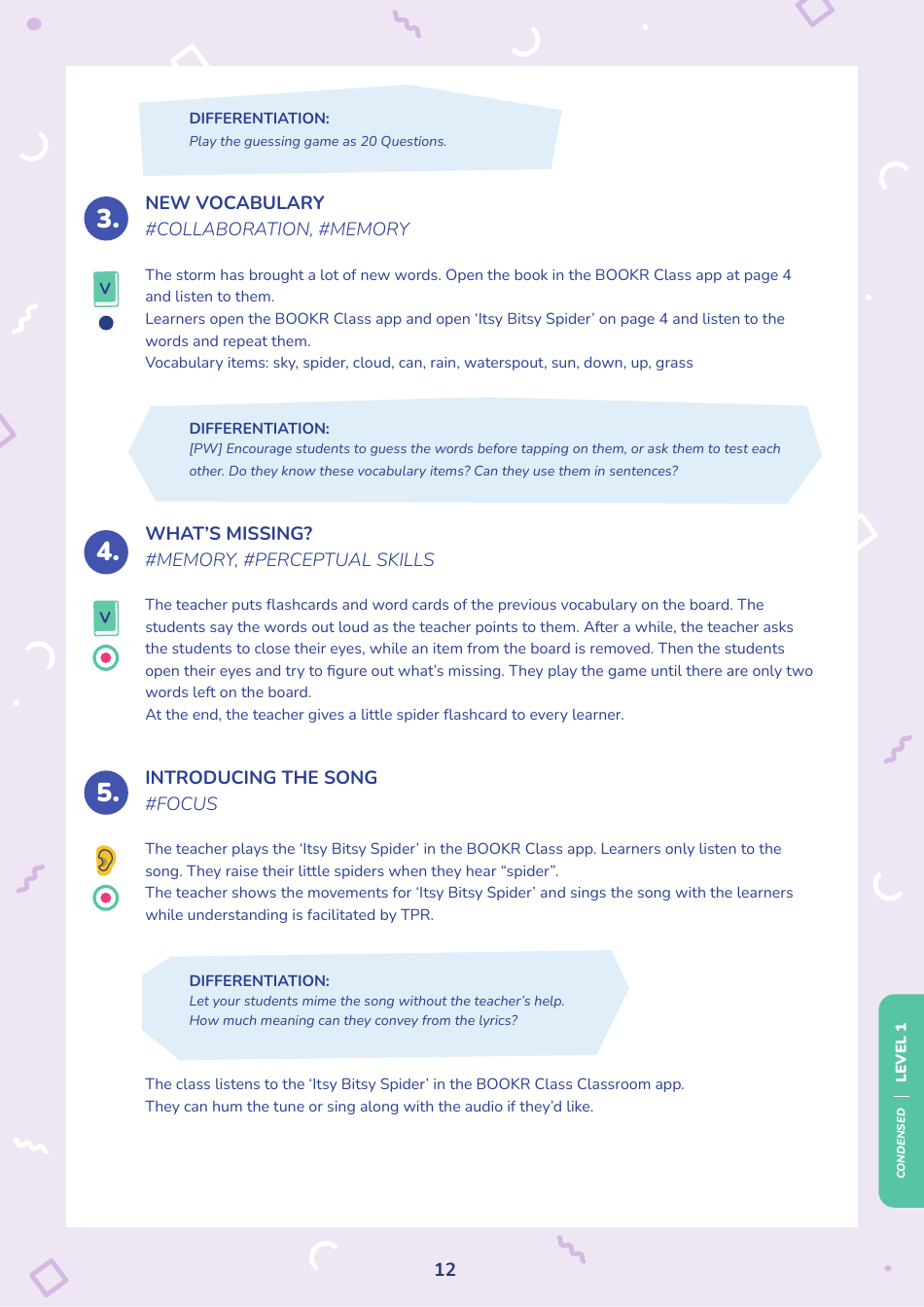 Nature, Time and Weather, Directions Lessons - Itsy Bitsy Spider, Page 12