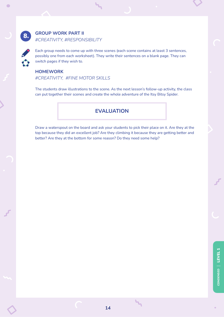 Nature, Time and Weather, Directions Lessons - Itsy Bitsy Spider, Page 14