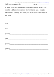 English High Frequency Words Worksheet and Flashcards, Page 11