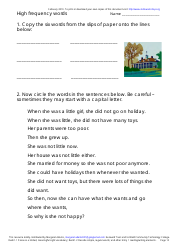 English High Frequency Words Worksheet and Flashcards, Page 12