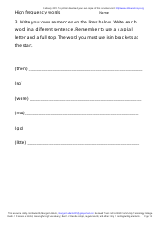 English High Frequency Words Worksheet and Flashcards, Page 13
