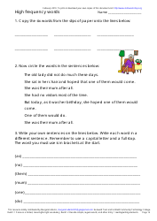English High Frequency Words Worksheet and Flashcards, Page 14