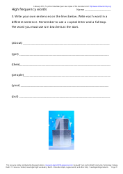 English High Frequency Words Worksheet and Flashcards, Page 21