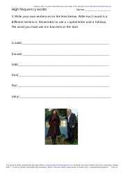 English High Frequency Words Worksheet and Flashcards, Page 23