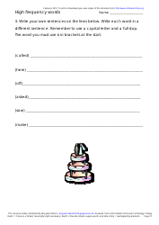 English High Frequency Words Worksheet and Flashcards, Page 27