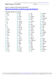 English High Frequency Words Worksheet and Flashcards, Page 28