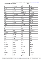 English High Frequency Words Worksheet and Flashcards, Page 30