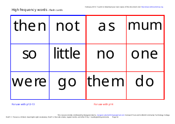 English High Frequency Words Worksheet and Flashcards, Page 34