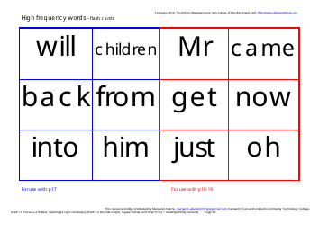 English High Frequency Words Worksheet and Flashcards, Page 36