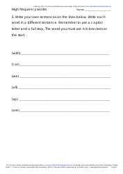 English High Frequency Words Worksheet and Flashcards, Page 6