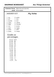 English Grammar Worksheet - Adjectives and Adverbs, Page 2
