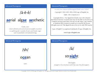 Advanced Phonogram Flash Cards - Logic of English, Page 2