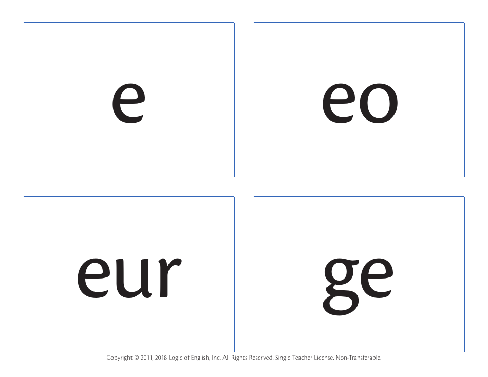 Advanced Phonogram Flash Cards - Logic of English, Page 3