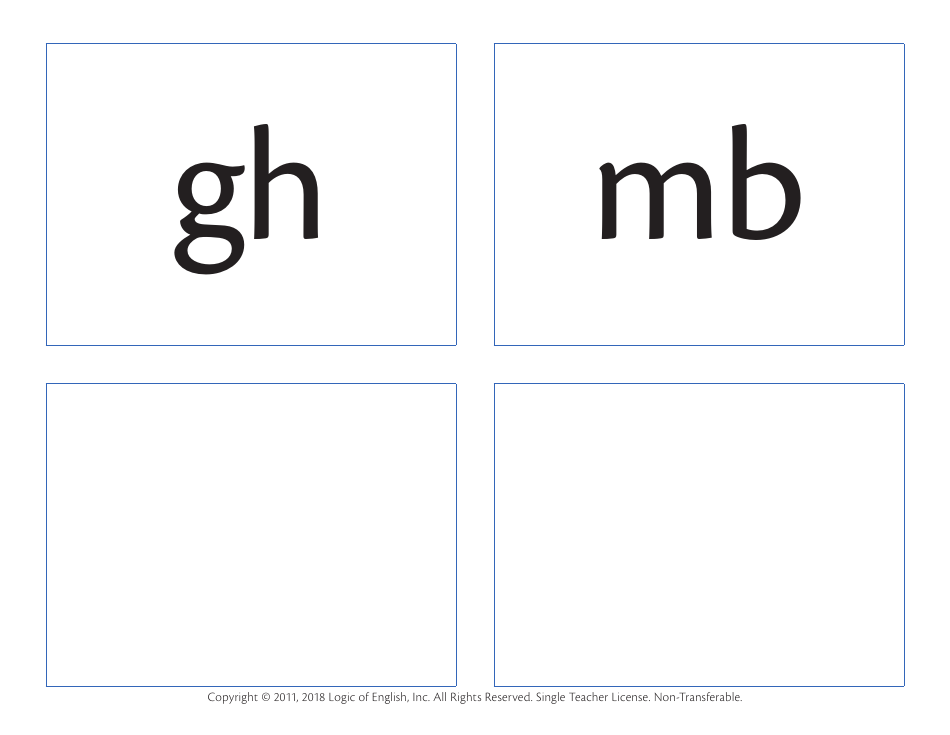 Advanced Phonogram Flash Cards - Logic of English, Page 5