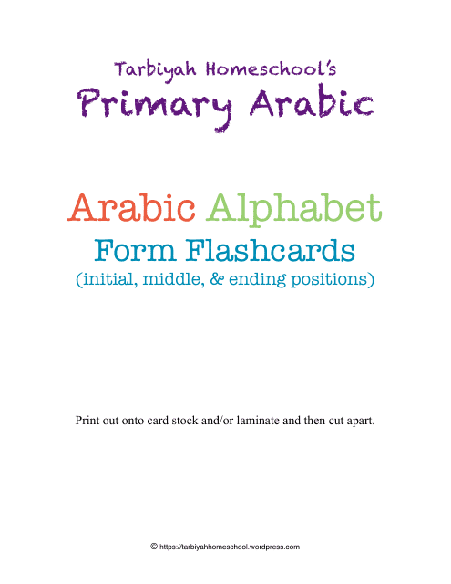 Arabic Alphabet Form Flashcards - Tarbiyah Homeschool Download Pdf