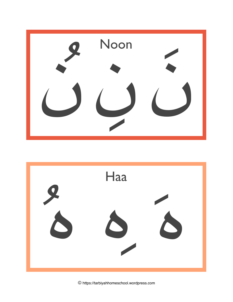 Arabic Alphabet Harakat Flashcards - Tarbiyah Homeschool Download ...