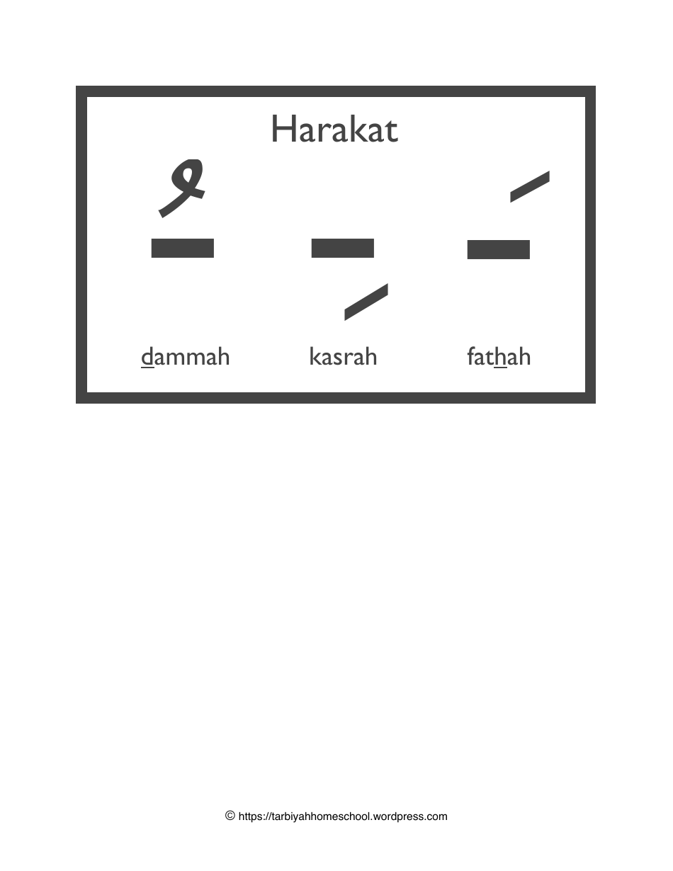 Arabic Alphabet Harakat Flashcards - Tarbiyah Homeschool Download ...