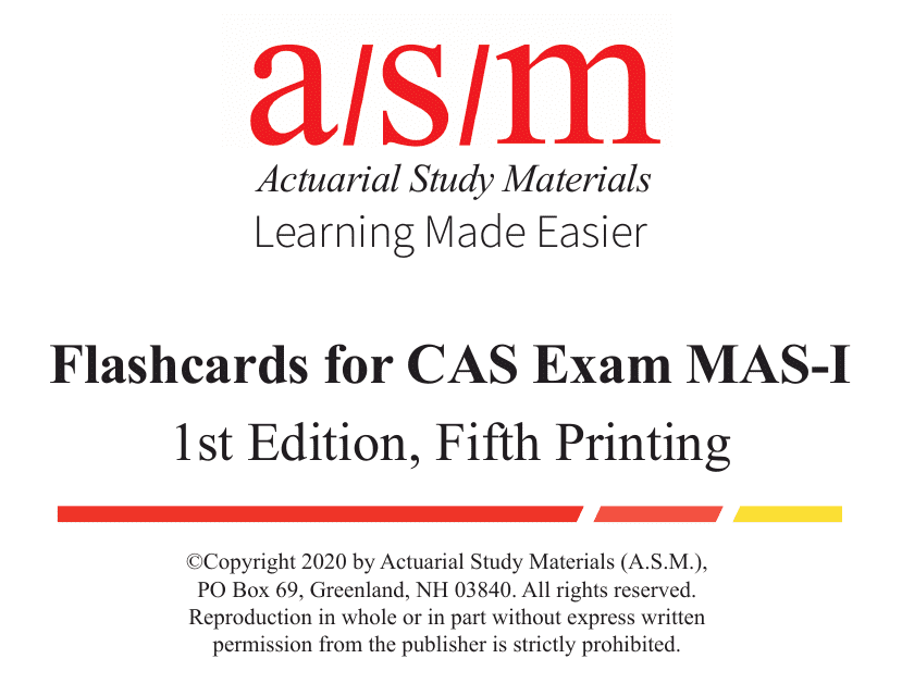 Flashcards for Cas Exam Mas-I - Actuarial Study Materials