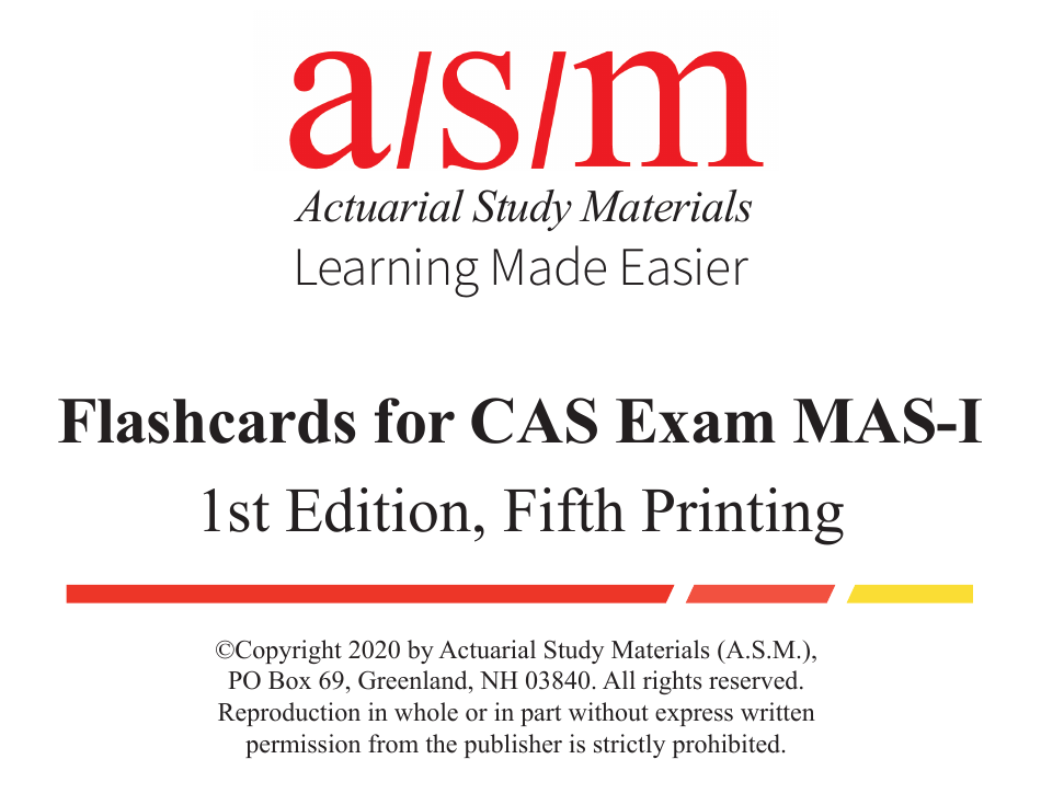 Flashcards for Cas Exam Mas-I - Actuarial Study Materials, Page 1