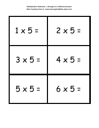Document preview: Multiplication Flashcards - 1 Through 12 X 5