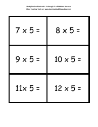 Multiplication Flashcards - 1 Through 12 X 5, Page 2