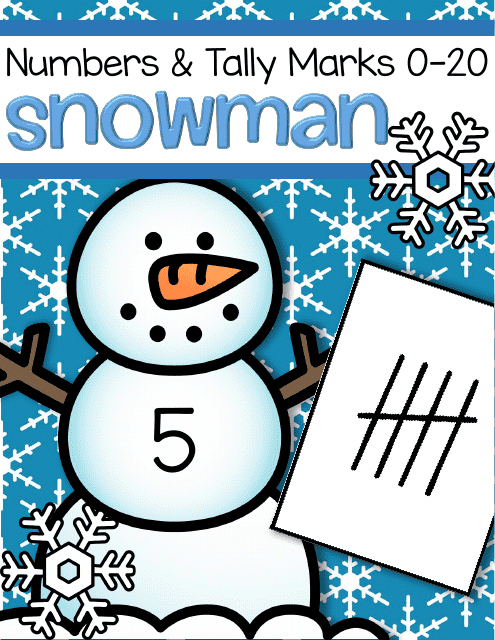 Numbers & Tally Marks 0-20 Flashcards - Snowman