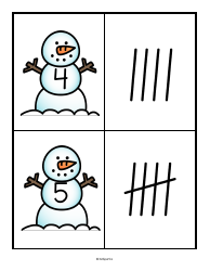 Numbers &amp; Tally Marks 0-20 Flashcards - Snowman, Page 4