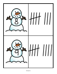 Numbers &amp; Tally Marks 0-20 Flashcards - Snowman, Page 6