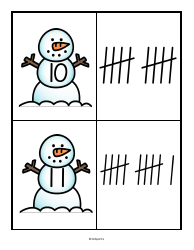 Numbers &amp; Tally Marks 0-20 Flashcards - Snowman, Page 7