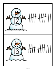 Numbers &amp; Tally Marks 0-20 Flashcards - Snowman, Page 8
