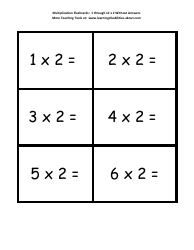 Multiplication Flashcards - 1 Through 12 X 2