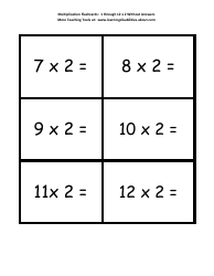 Multiplication Flashcards - 1 Through 12 X 2, Page 2