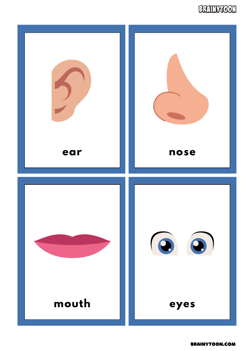 Body Parts Flashcards for Speech Therapy, Page 1