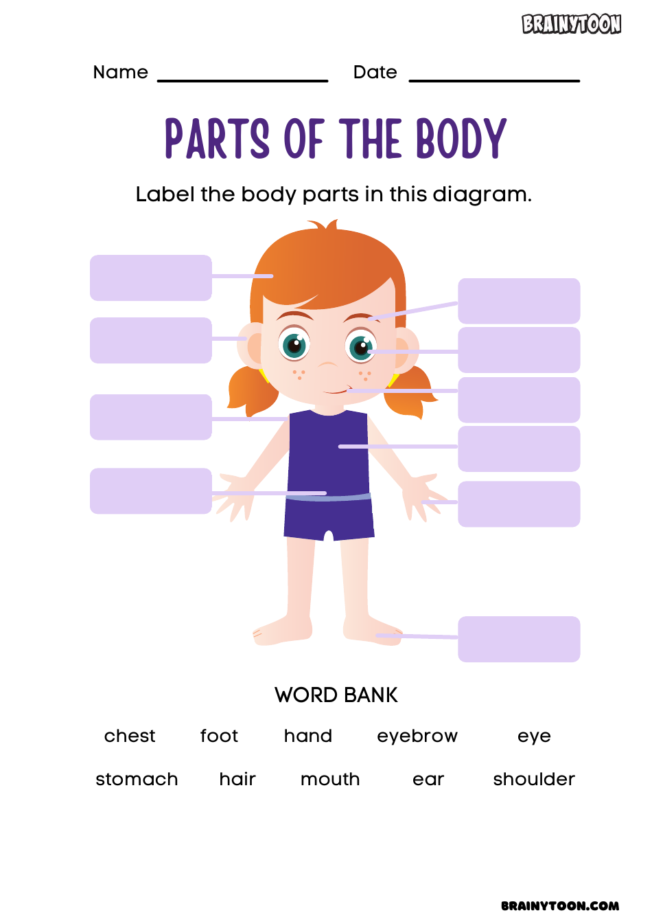 Body Parts Flashcards for Speech Therapy, Page 6