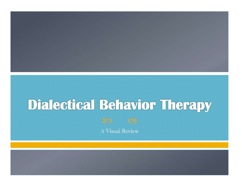 Dialectical Behavior Therapy Flash Cards