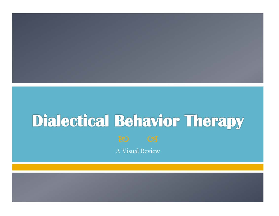 Dialectical Behavior Therapy Flash Cards, Page 1