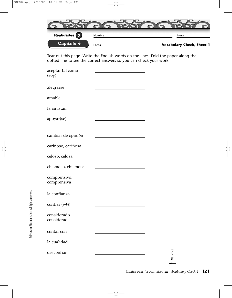 Spanish Vocabulary Flash Cards - Pearson Education, Page 4