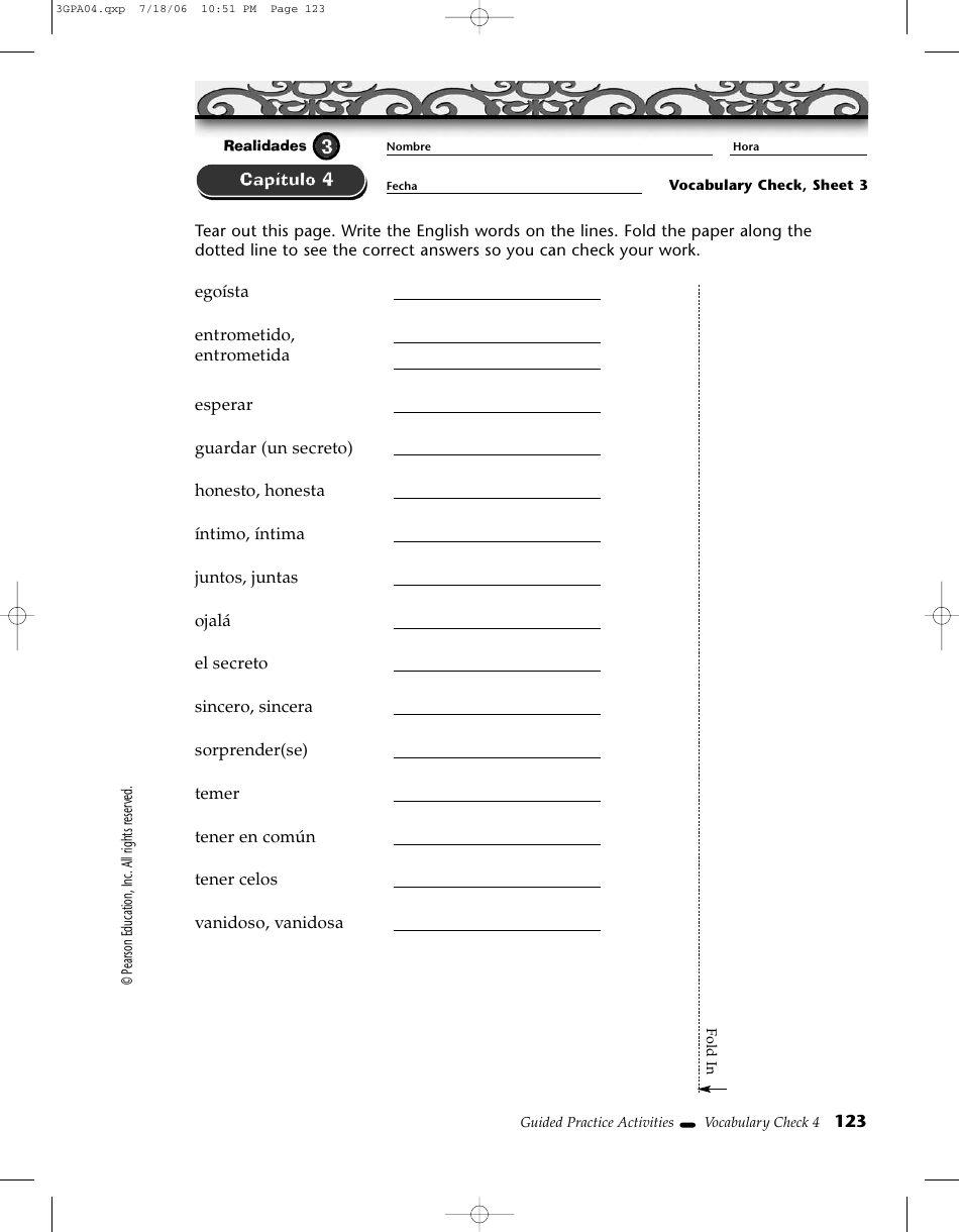 Spanish Vocabulary Flash Cards - Pearson Education, Page 6
