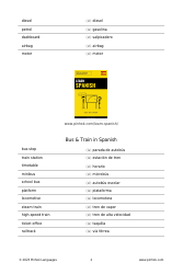 Spanish Vocabulary List - Transportation, Page 2