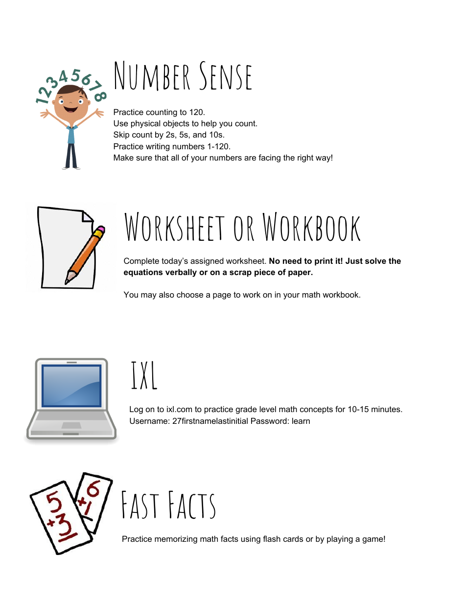 Math Fast Facts Flashcards, Page 1