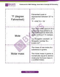 Document preview: Biology Flashcards - Basic Concepts of Chemistry