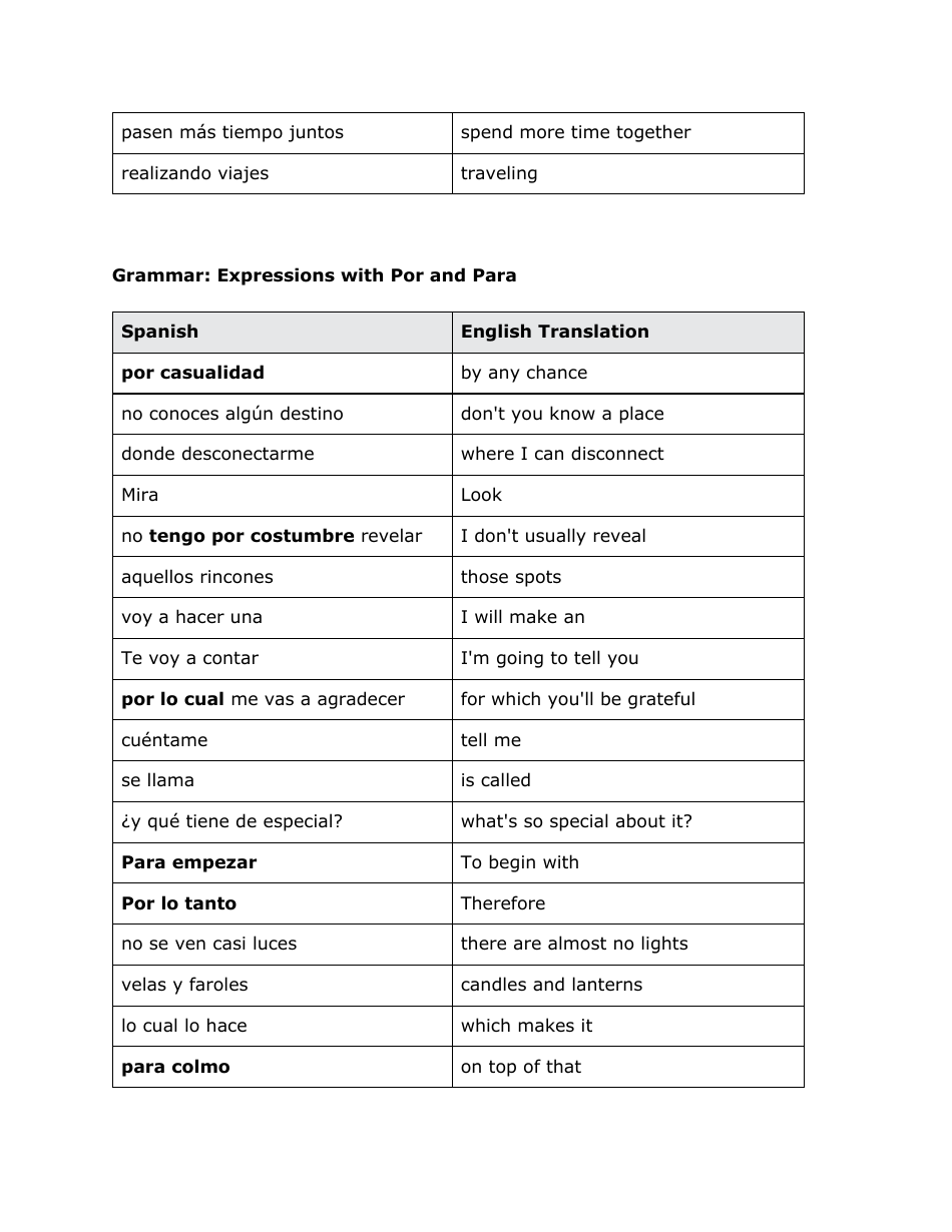 Spanish Vocabuary Flashcards, Page 13