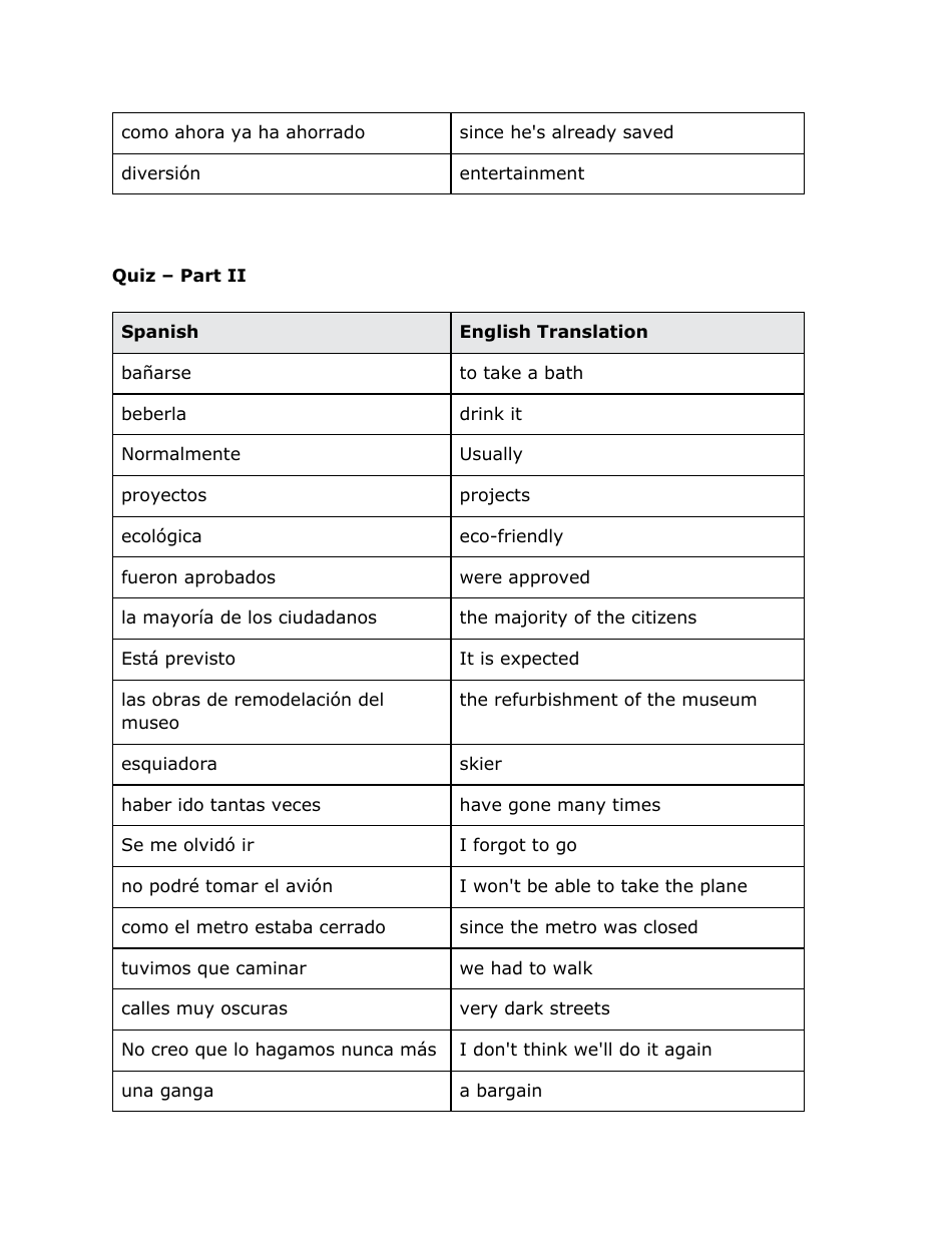 Spanish Vocabuary Flashcards, Page 24