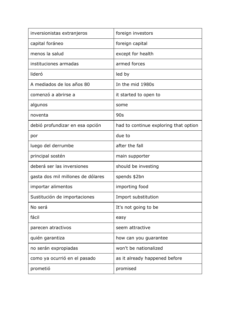 Spanish Vocabuary Flashcards, Page 6