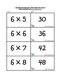 Document preview: Multiplication Flashcards - 6 Times Tables With Answers