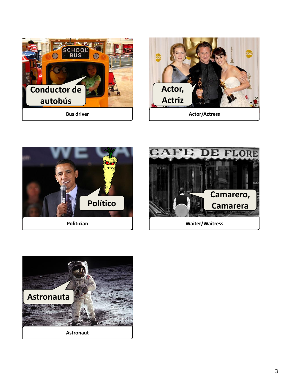 Spanish Flashcards - Jobs, Page 3